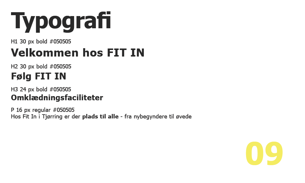 Billede af endnu en typografi side i designmanual