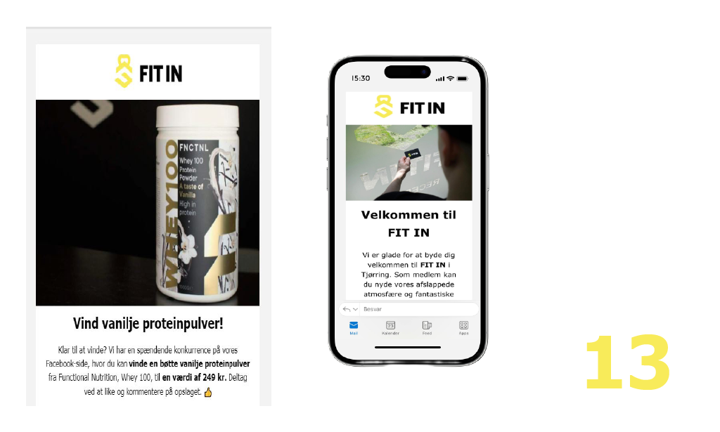 Billede af nyhedsbreve på mobilversion i designmanual