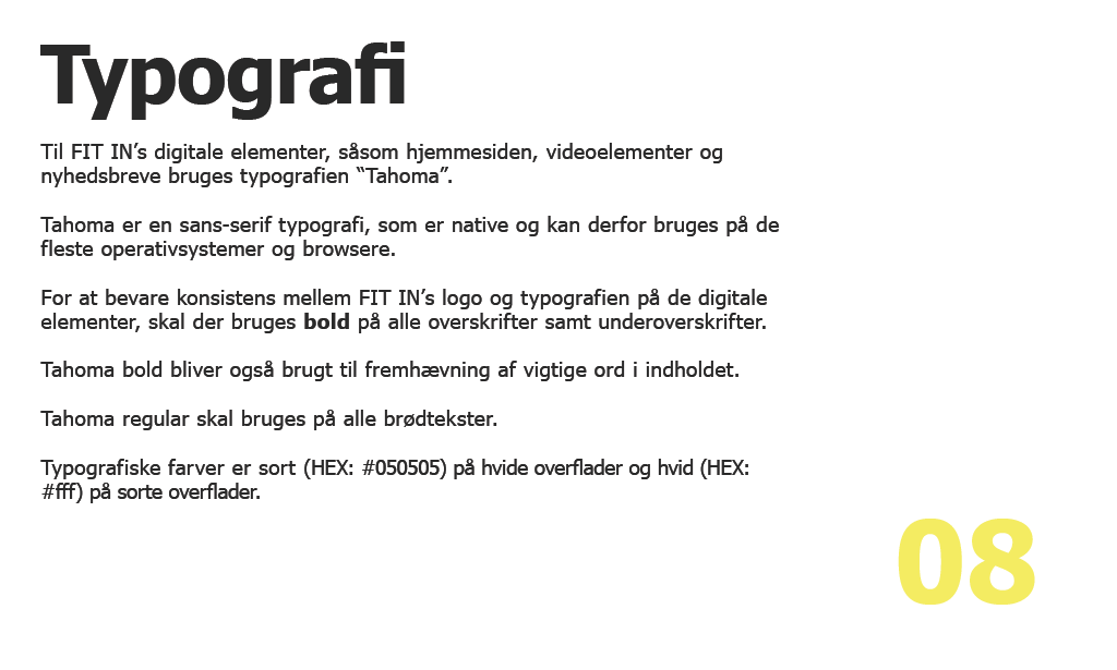 Billede af typografi side i designmanual